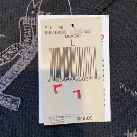 Guess Jeans men’s T-shirt SZ L long sleeve NWT - Picture 3 of 7